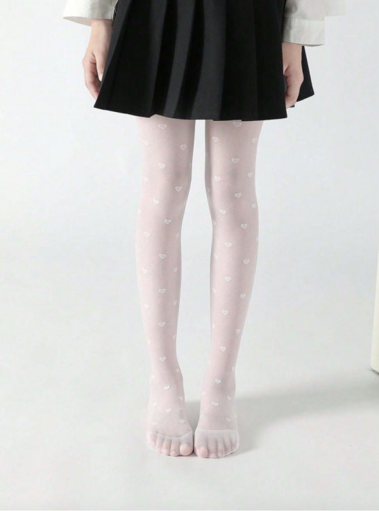 meisjespanty, witte hartjes, kinderelegantie, comfortabele panty, eerste communie, kindermode, duurzame kinderkleding, Belgische mode, speciale gelegenheid kinderkleding