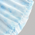 Fiorella maxi jurk meisje blauw wit bloemenprint gedrapeerd voorkant