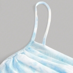 Fiorella maxi jurk meisje blauw wit bloemenprint gedrapeerd voorkant