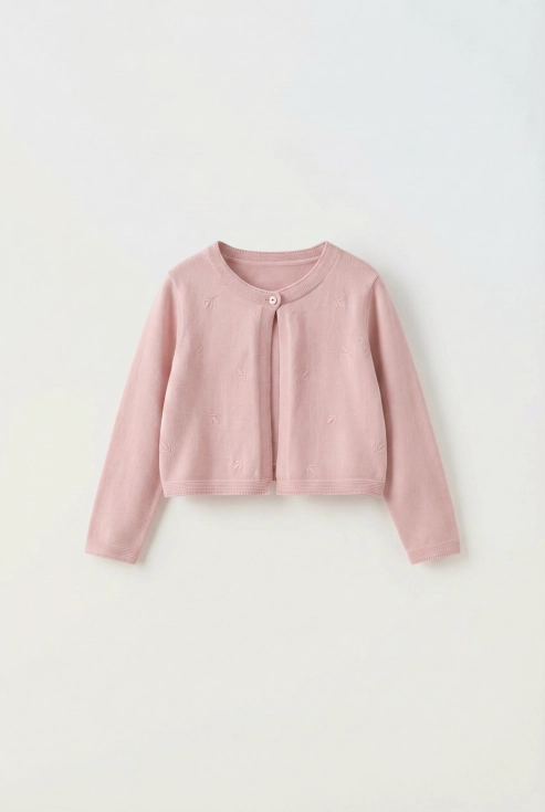 elegante meisjes bolero Malena roze, Communie feestkleding accessoire, zoyafashion.be