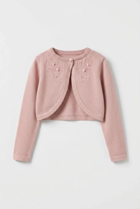 meisjes bolero Ada roze, Communie feestelijke bolero, zoyafashion.be