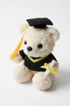 pluchen afstudeerbeer, knuffelbeer met baret, afstudeerbeer met diploma, geslaagd cadeau, proclamatie aandenken, beige knuffelbeer, afstudeercadeau kind