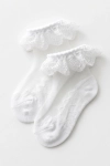 witte sokken meisje, feestsokken met ruche, kanten kousen, communiesokken, elegante kindersokken, bruidsmeisje sokken