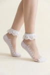 witte sokken meisje, feestsokken met ruche, kanten kousen, communiesokken, elegante kindersokken, bruidsmeisje sokken