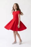 Feestjurk Rumi in rood – rok waaiert open tijdens het draaien, volledige look