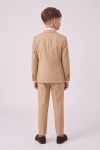 Beige feestpak Liam voor jongens – colbert en broek, achteraanzicht