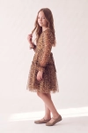 Feestjurk Holly met luipaardprint – strik van de tailleband op de rug, profiel