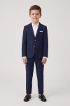 Marineblauw feestpak Sam voor jongens – colbert met twee knopen en broek met persplooi, vooraanzicht